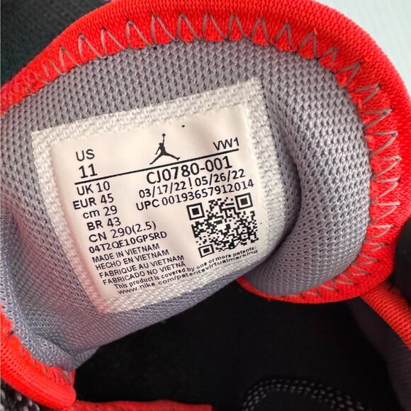 Nike Air Jordan Why Not Zer0.5 Basketball Shoes Mens 11 Black Grey Red CJ0780-00 - Picture 3 of 13